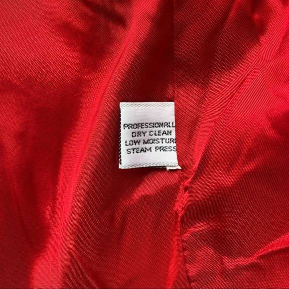 Vintage 90's Talbots Red Wool Open-front Blazer 10 - Picture 8 of 9